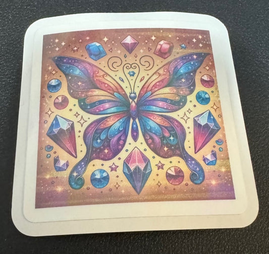 Crystal Butterfly Holographic Vinyl Stickers