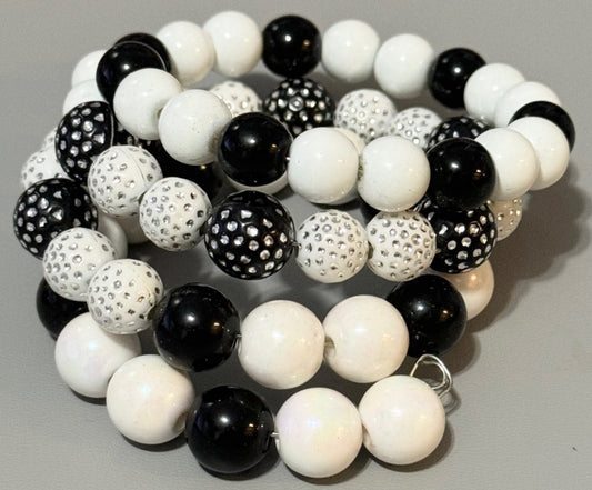 Black & White Wrap Bracelet