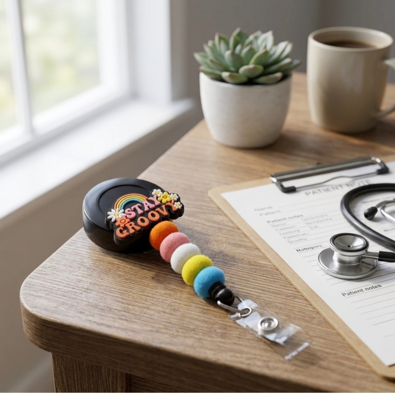Silicone Beaded Badge Reels