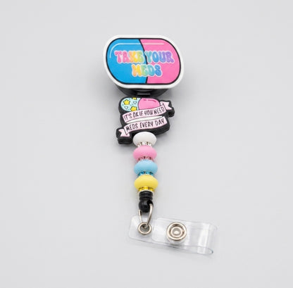 Silicone Beaded Badge Reels