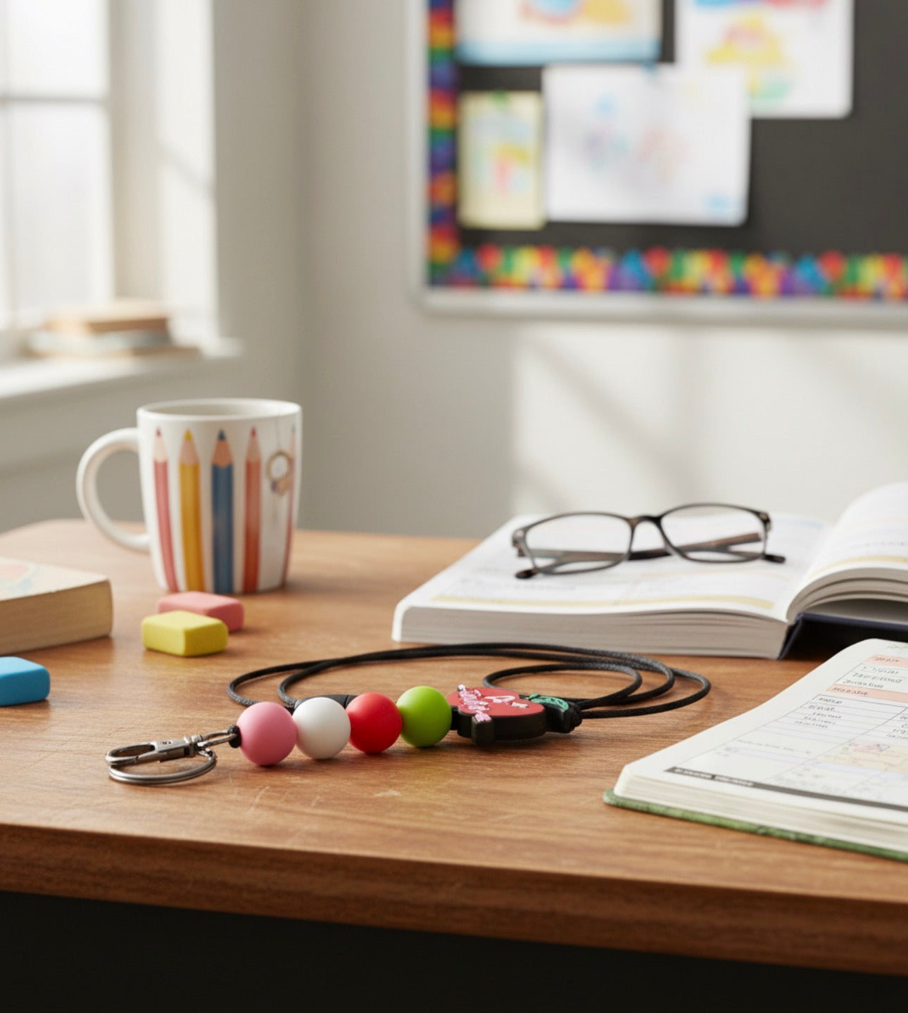 Silicone Bead Lanyard with Breakaway Clasp