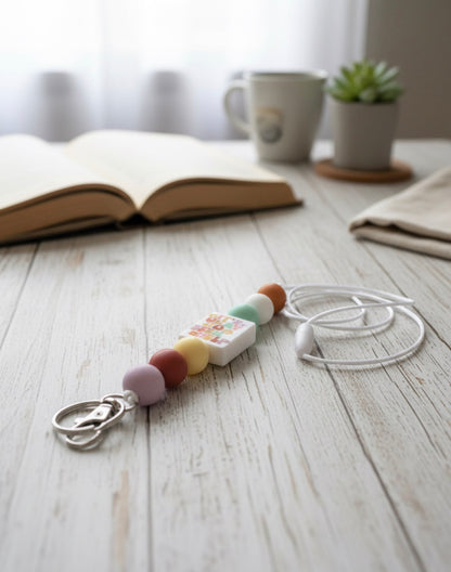 Silicone Bead Lanyard with Breakaway Clasp