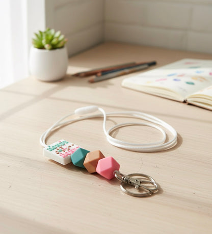 Silicone Bead Lanyard with Breakaway Clasp